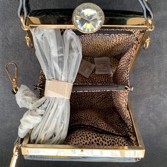 Mini Croc Handbag with Sparkle Clasp - Picture 10 of 10